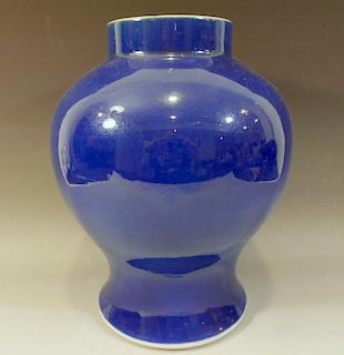IMPORTANT CHINESE BLUE GLAZE PORCELAIN JAR - KANGXI PERIOD