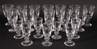 Set of Nineteen Steuben Clear Crystal Table Goblets and Wines