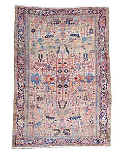 Antique Persian Hand Knotted Wool Heriz Carpet, circa 1920s