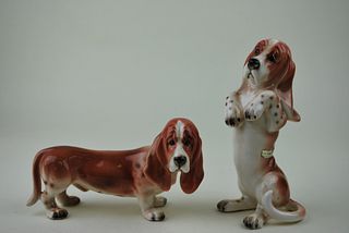 Vintage Pair of Basset Hounds~ Made in Japan by Enesco