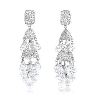 Diamond and Rock Crystal Chandelier Earrings