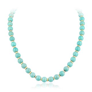 Turquoise Bead Necklace, GIA Certified
