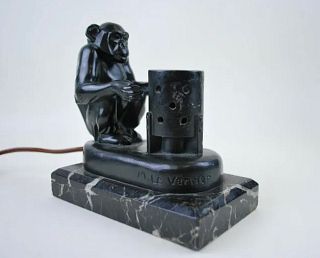 Max Le Verrier~ Art Deco Monkey Lamp