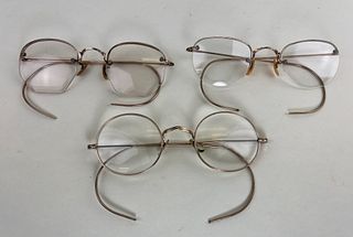 Set of 3 Vintage Specs~ One Marked 1/10 12K GF & Two Shuron Specs 1/10 12k GF
