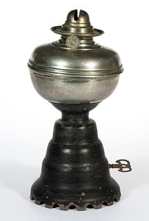 NICKEL-PLATED ENGLISH BRASS WANZER LAMP CO. MECHANICAL KEROSENE STAND LAMP