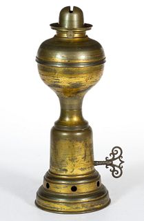 BRASS DE-KERAVENAN-JONES KEROSENE MECHANICAL STAND LAMP