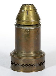 BRASS AND COPPER PLATT & ROSECRANS PATENT MODEL LARD / FLUID ARGAND LAMP BURNER
