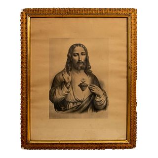 Religious Monochrome Print, Jesus Christ Savior