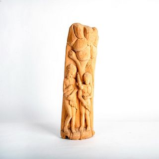 Nacius Joseph (Haitian, b. 1939) Wood Carved Sculpture, Adam and Eve