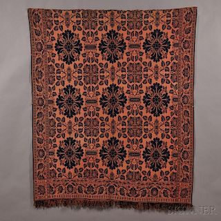 Three-color Woven Wool "Year 1850" Coverlet