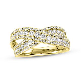 1.48 ct tw Natural Diamond Crossover Fashion Band in 18k Yellow Gold