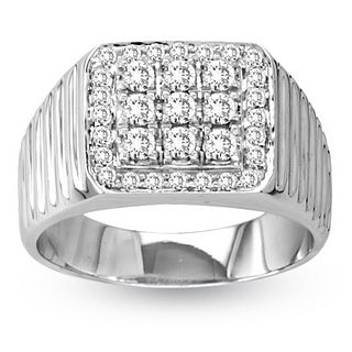 14k Natural Diamond, Gold Men's Ring with 0.75ct tw. Round Diamonds