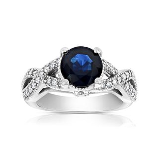 0.40ctw Natural Diamond and Natural Sapphire Ring in 14k Gold