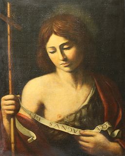 School of Sassoferrato Oil on Canvas St. Giovanni