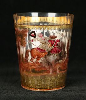 Bohemian Zwischengoldglas Beaker Franz Trau