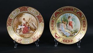 2 Royal Vienna Cabinet Plates Hutschenreuther