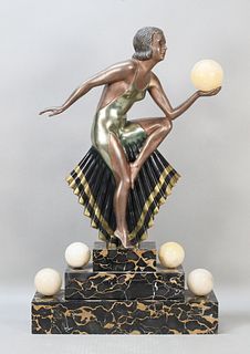 Zoltan Kovats Art Deco Bronze & Marble Dancer