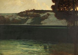 Hermann Urban Oil on Canvas Coastal Landscape