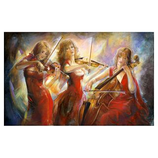 Lena Sotskova, "Concert" Hand Signed, Artist Embellished Limited Edition Giclee on Canvas with COA.