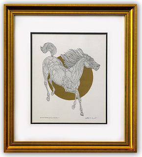 Guillaume Azoulay- Original pen and ink with hand laid gold leaf