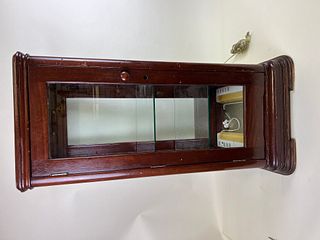 Antique Oak General Store Glass Display Case Cabinet