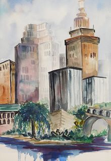 Cleveland downtown watercolor