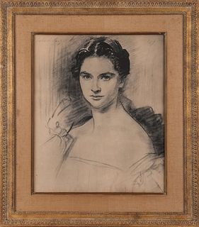 Printed portrait of a woman, after John Singer Sar