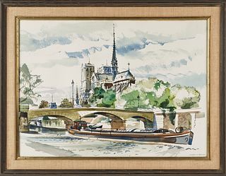 James Green (American 1911-2005), watercolor of Pa