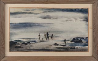 James Green (American 1911-2005), watercolor coast