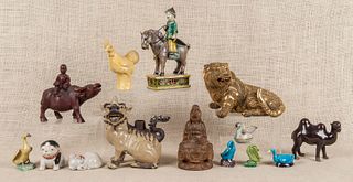 Collection of Chinese porcelain and carved animali