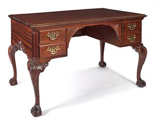 Chippendale style mahogany desk, 30" h., 48" w., 3
