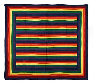 Pennsylvania bar rainbow quilt, 20th c., 85 1/2" x