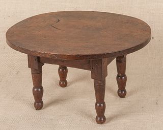 Miniature walnut dining table, 19th c., 7 1/4" h.,