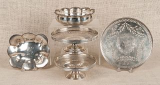 Sterling silver, to include two tazzas, two bowls,