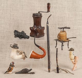 Collection of tablewares, to include pipes, a coff