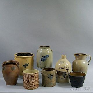 Eight Stoneware Vessels