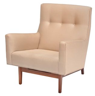 Jens Risom Upholstered Walnut Lounge Chair