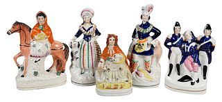 Five Staffordshire Figural Groups