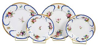 Four Russian Imperial Porcelain Factory Peterhof Service Plates