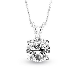 1.00ct Solitaire Pendant Set in 14k Gold I-I Quality Natural Round Diamond