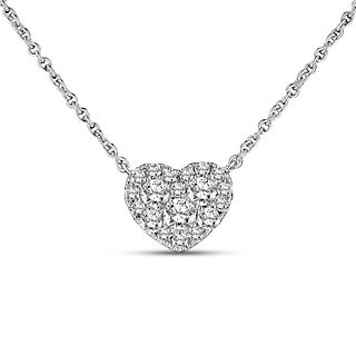 0.64ctw Natural Diamond Heart Shaped Pendant in 18k White Gold