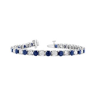 6.25ctw Natural Diamond and Natural Sapphire 14k White Gold