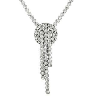 2.50 ct tw Natural Diamonds set in 25.8 Grams of 14k White Gold Necklace