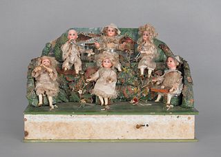 Wind-up automaton musical doll band, late 19th c.