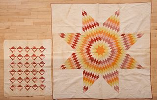 Pieced Bethlehem star quilt, 19th c., together wit