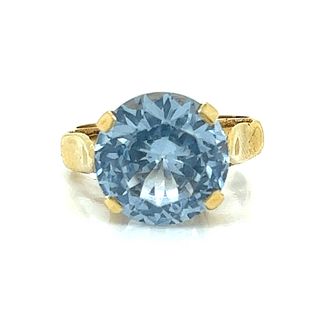 Vintage 14k Blue Paste Ring