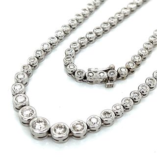 14K 8.25 Ct. Graduated Diamond Necklace