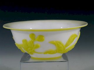 Chinese Yellow Peking Glass Bowl