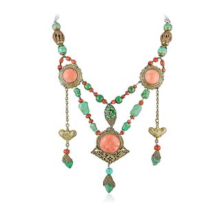 Antique Coral and Turquoise Necklace
