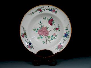 Antique Chinese Export Porcelain Barber Basin, 18th C